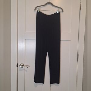 Chicos Travelers Pants Black Pull On Slinky Stretchy Size 2 Large High Rise